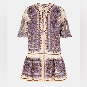 Zimmermann paisley linen mini billow dress